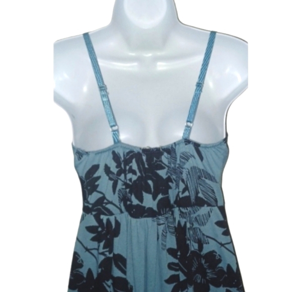 Derek Heart Blue Flowered Maxi Dress - Picture 4 of 5